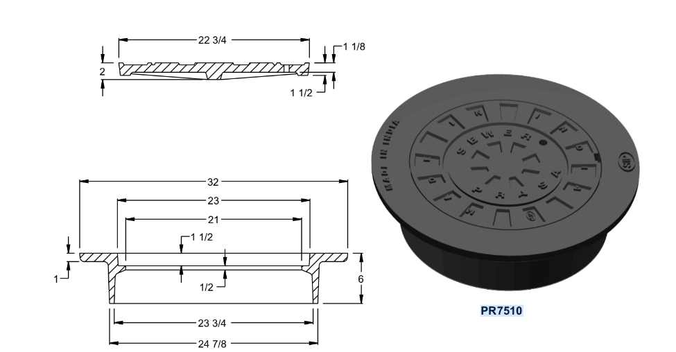 MANHOLE F/COVER STD PR7510