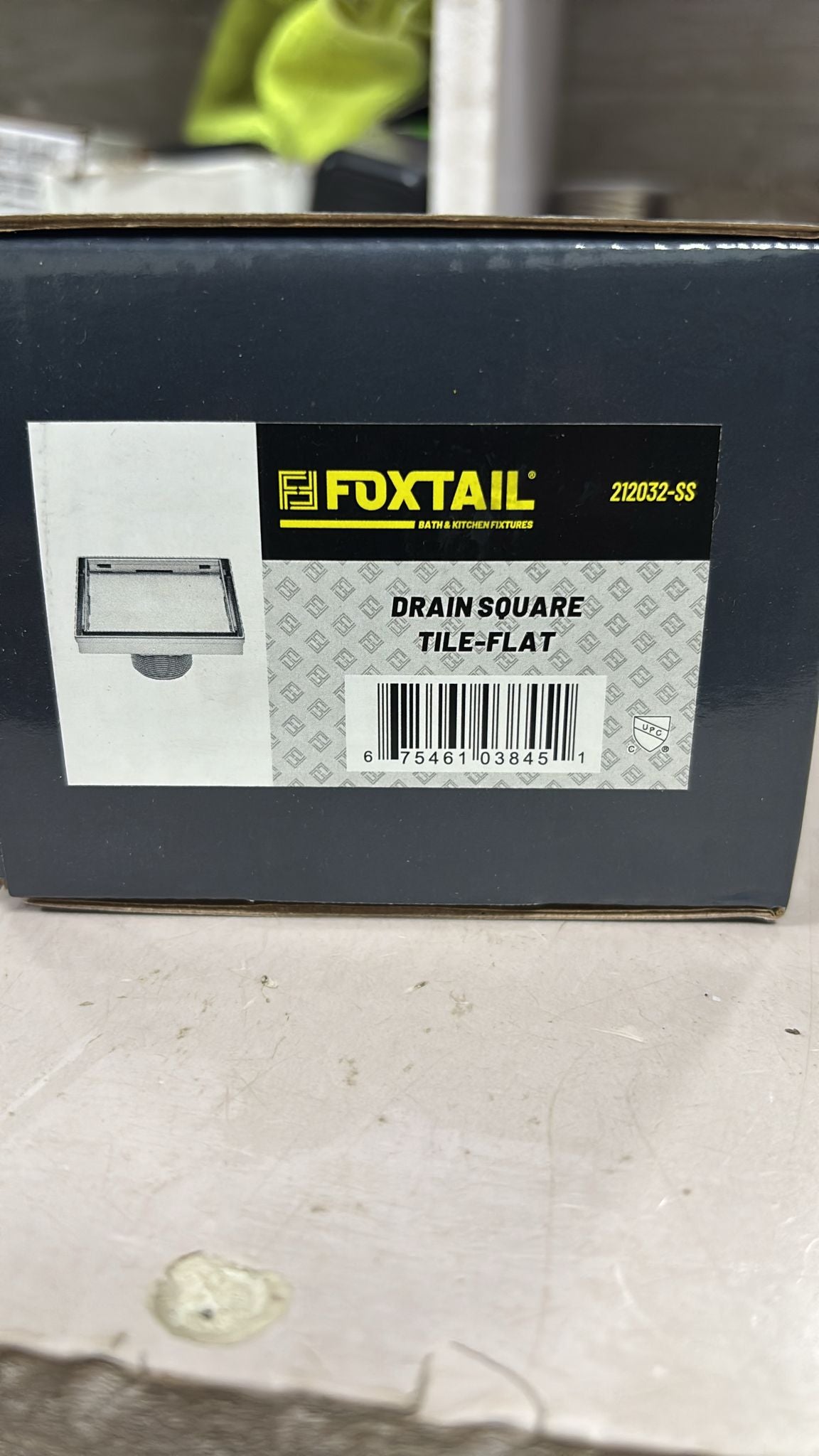 DRAIN SQUARE TILE-FLAT 4X4