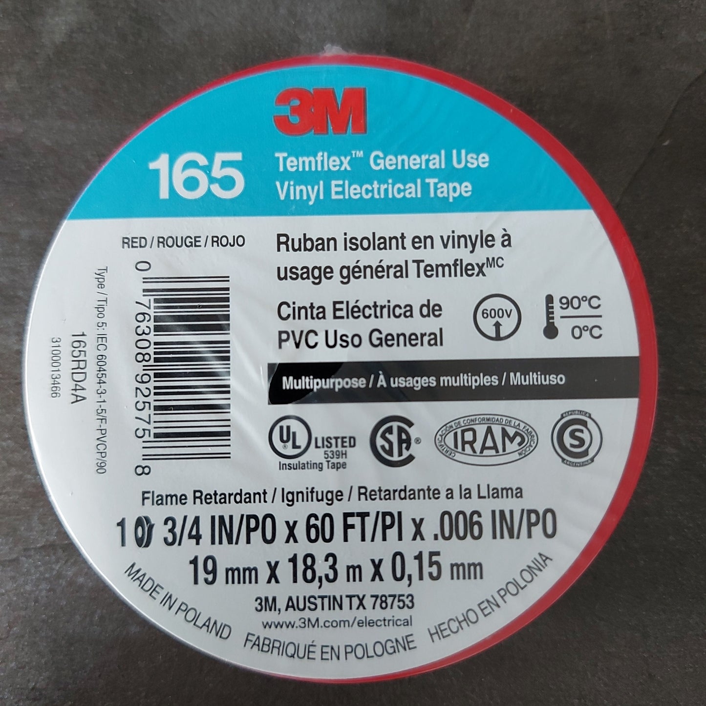 TAPE 3M 1400 ROJO