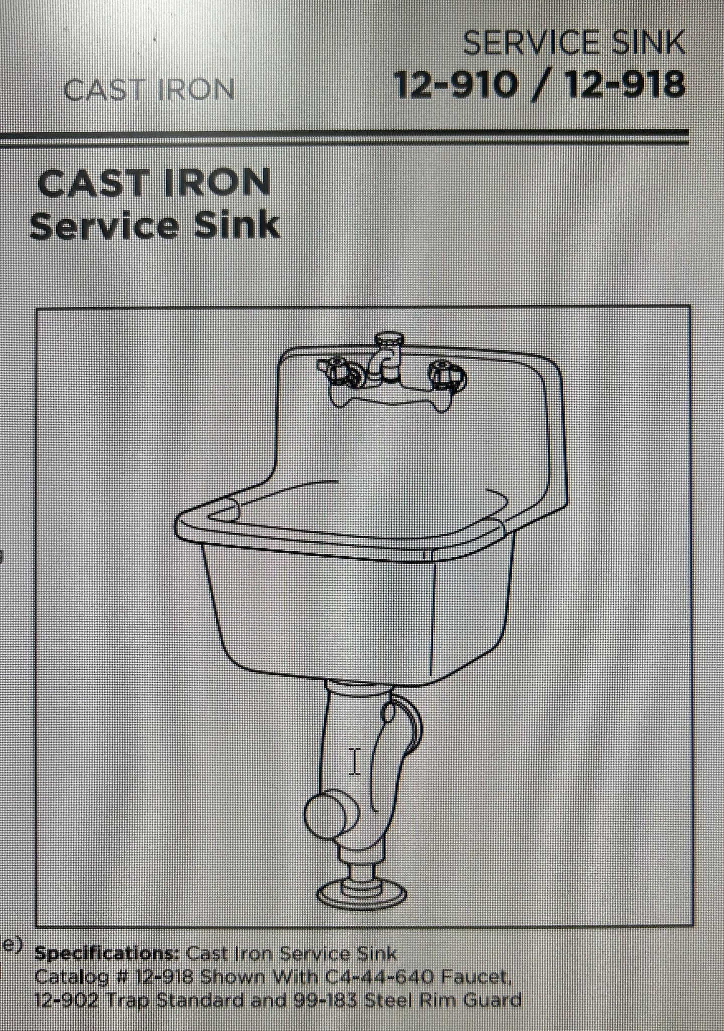 SERV SINK 12-918 BLC