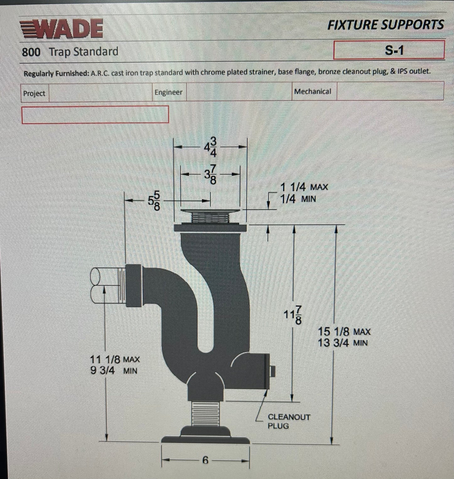 SIFON SERV SINK WADE