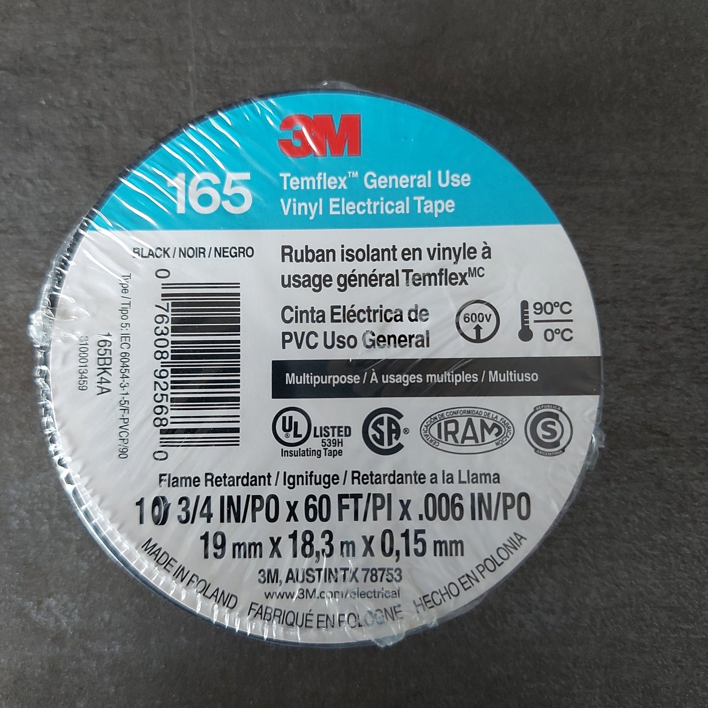 TAPE 3M 1400 NEGRO