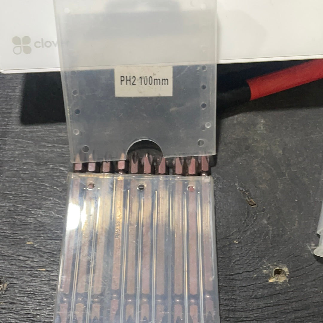 Set 10pcs Punta estria #2 (MAGNETICAS) PH2x100